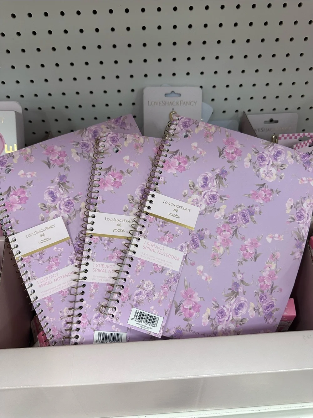 LoveShackFancy x Yoobi Purple Lavender Floral Spiral Notebooks